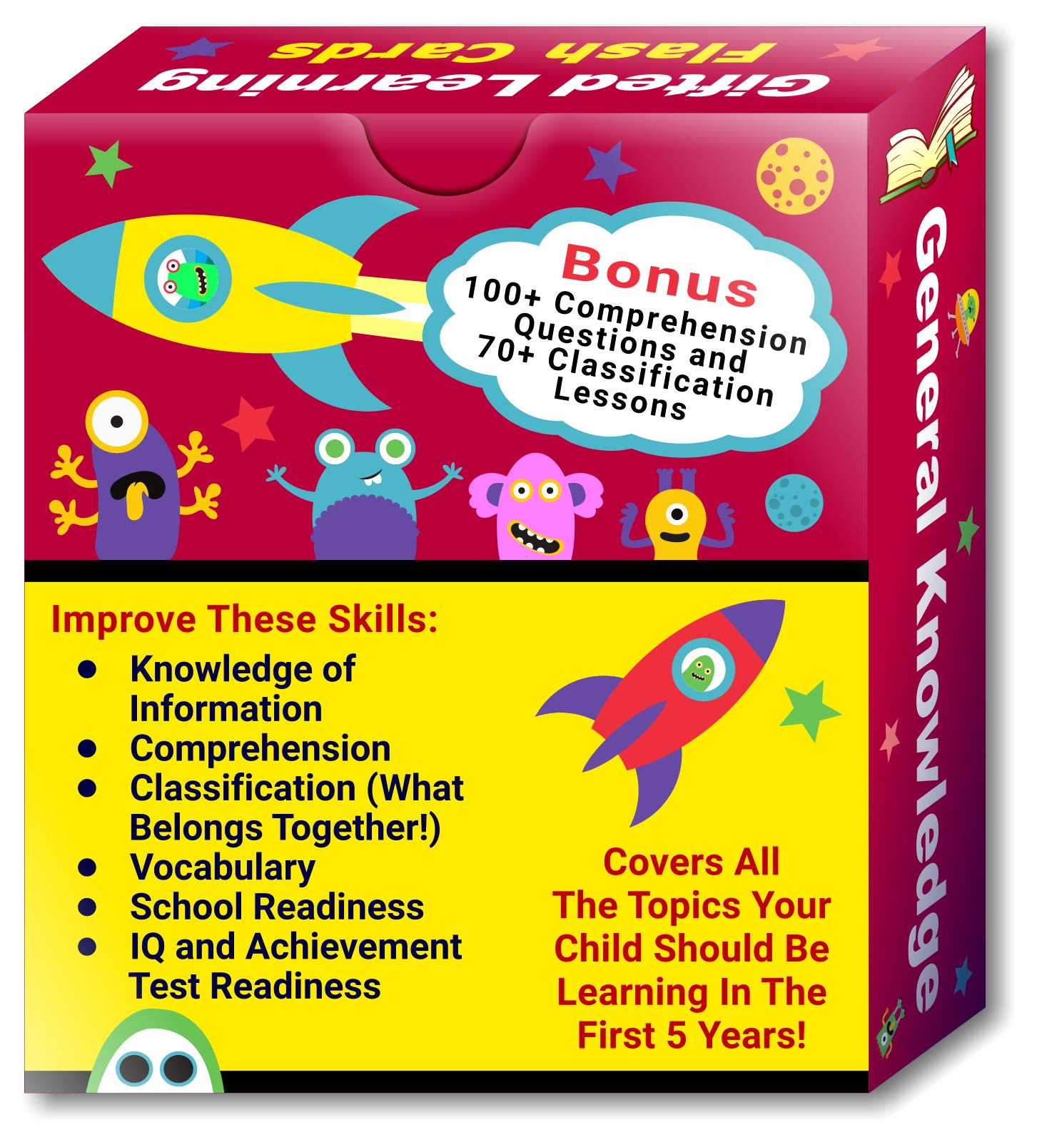 TestingMom.com Gifted Learning Flash Cards for Kids - General Knowledge Flashcards for Pre K to