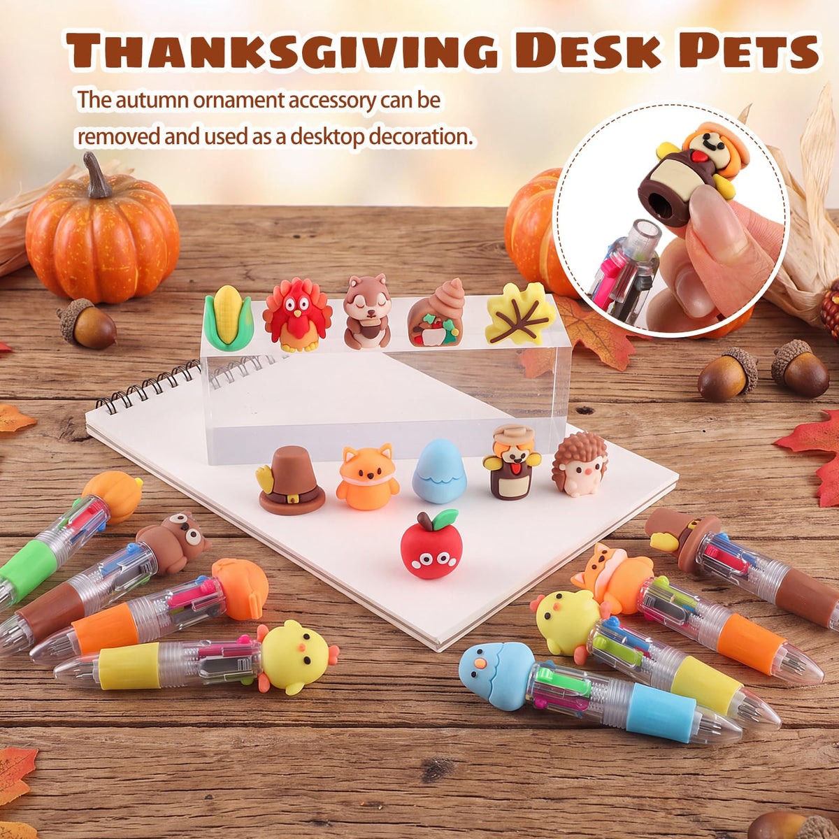 BESARME 48 Packs Multicolor Pen in One Ballpoint Pens Bulk for Birthday Children's Party Classroom