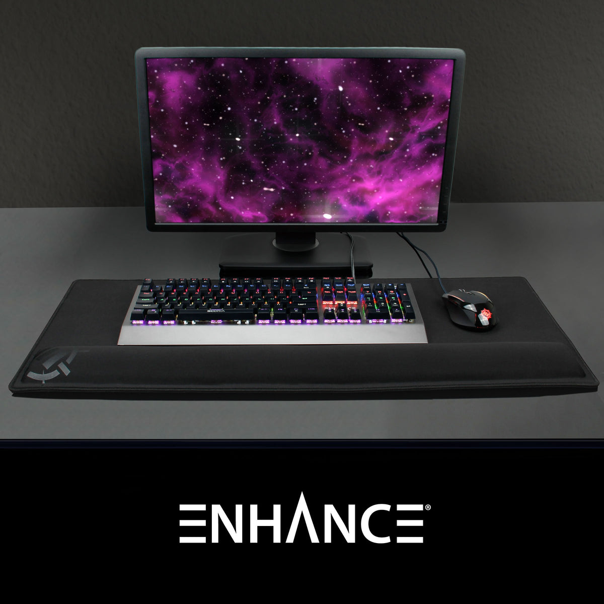 ENHANCE XXL Large Mouse Pad for Desk with 2XL Ergonomic Memory Foam Wrist Rest Support (31.5 x