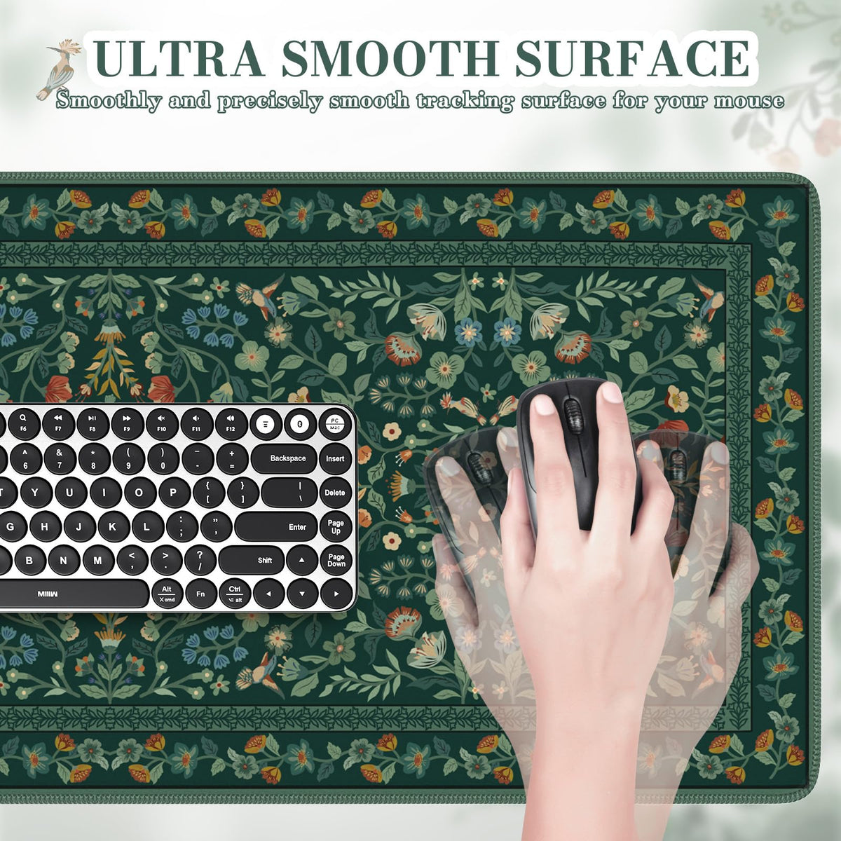 iCasso Desk Mat,Mouse Pad for Office Decor,35.4x15.7in,Deep Green