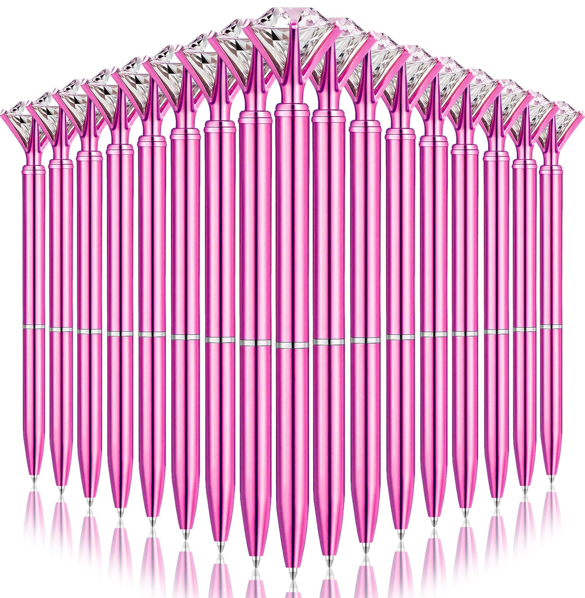 EVNEED 50pcs Big Diamond Pens,Bridal Shower Pen with Black Ink Cute Ballpoint Pen Beautiful Wedding