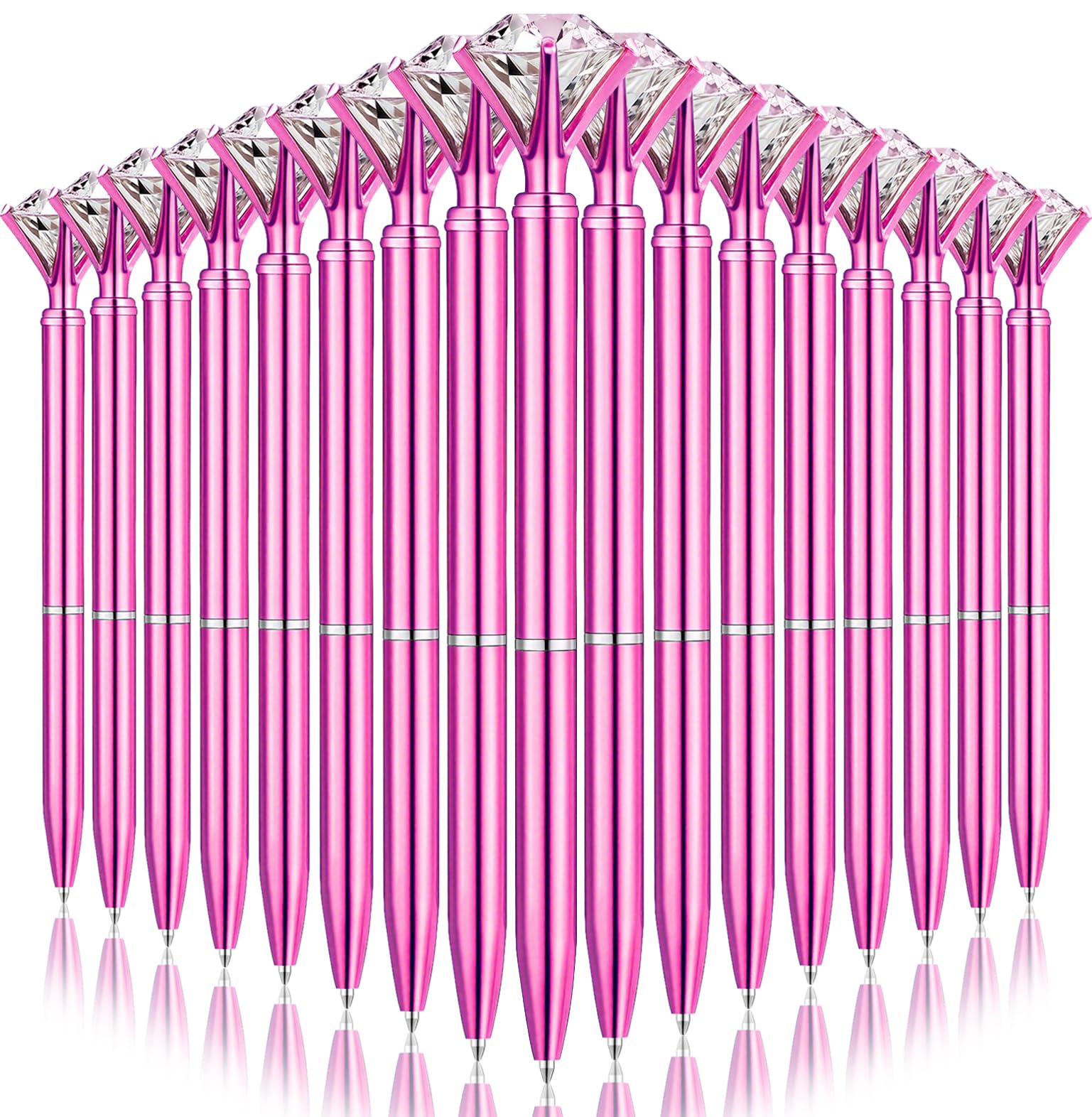 EVNEED 50pcs Big Diamond Pens,Bridal Shower Pen with Black Ink Cute Ballpoint Pen Beautiful Wedding