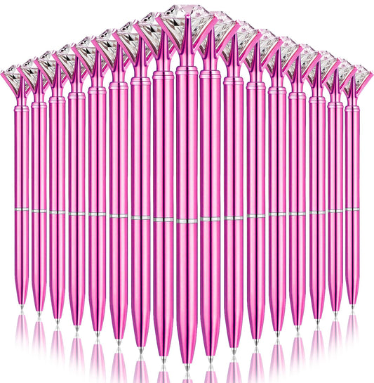 EVNEED 50pcs Big Diamond Pens,Bridal Shower Pen with Black Ink Cute Ballpoint Pen Beautiful Wedding