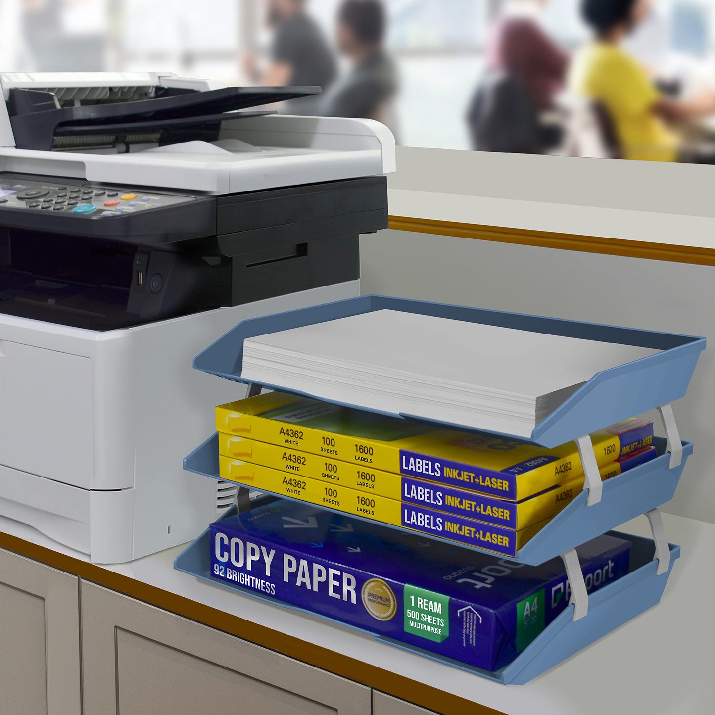Acrimet Facility 3 Tier Letter Tray, Side Load, Letter Size/A4, Desktop File Organizer, Plastic