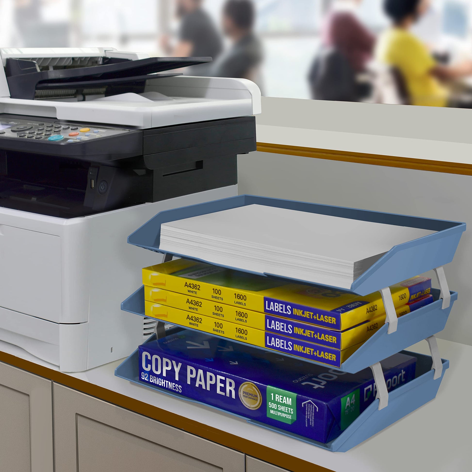Acrimet Facility 3 Tier Letter Tray, Side Load, Letter Size/A4, Desktop File Organizer, Plastic