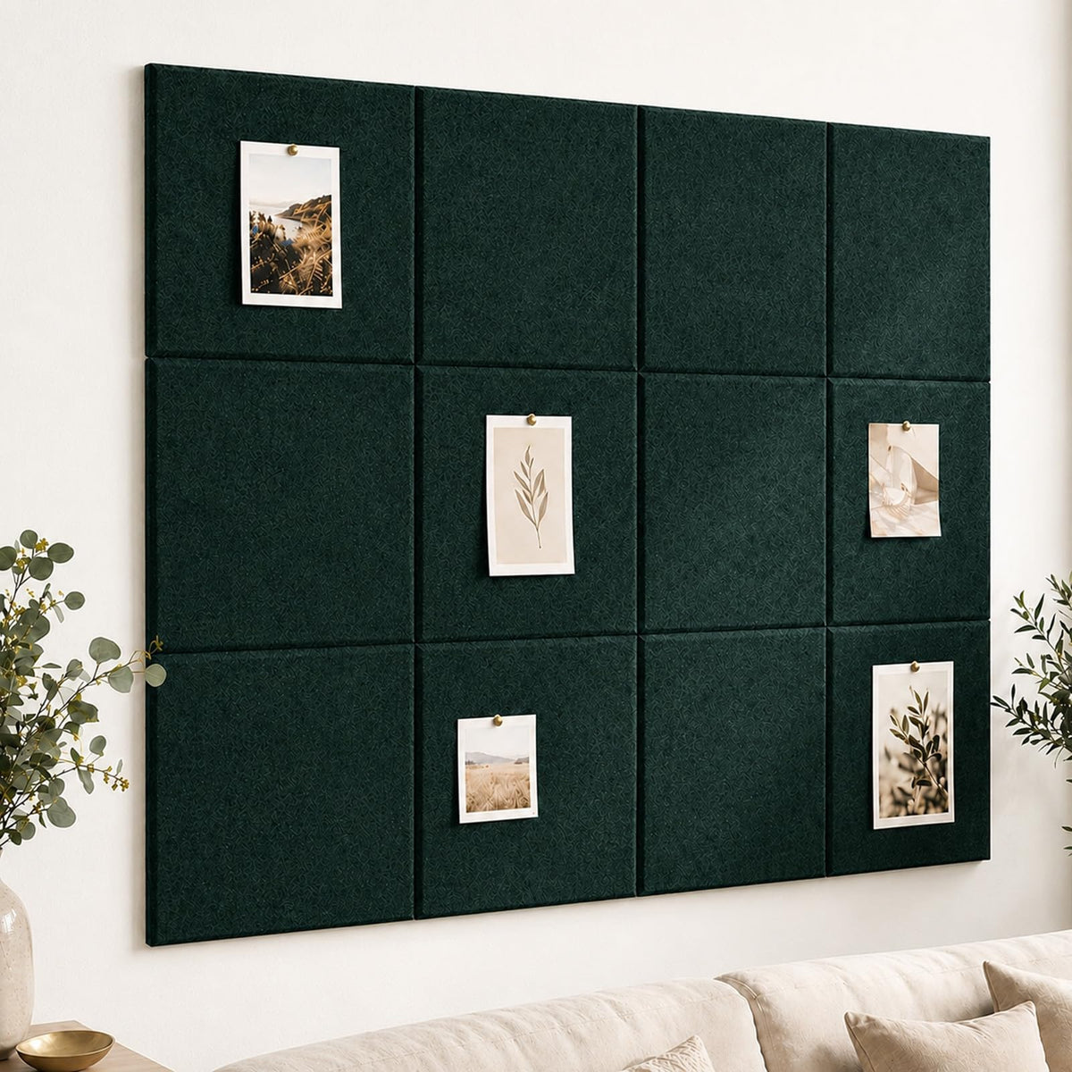 Baysola Felt Bulletin Board Tiles, Cork Board Alternative, 48 x 36 in