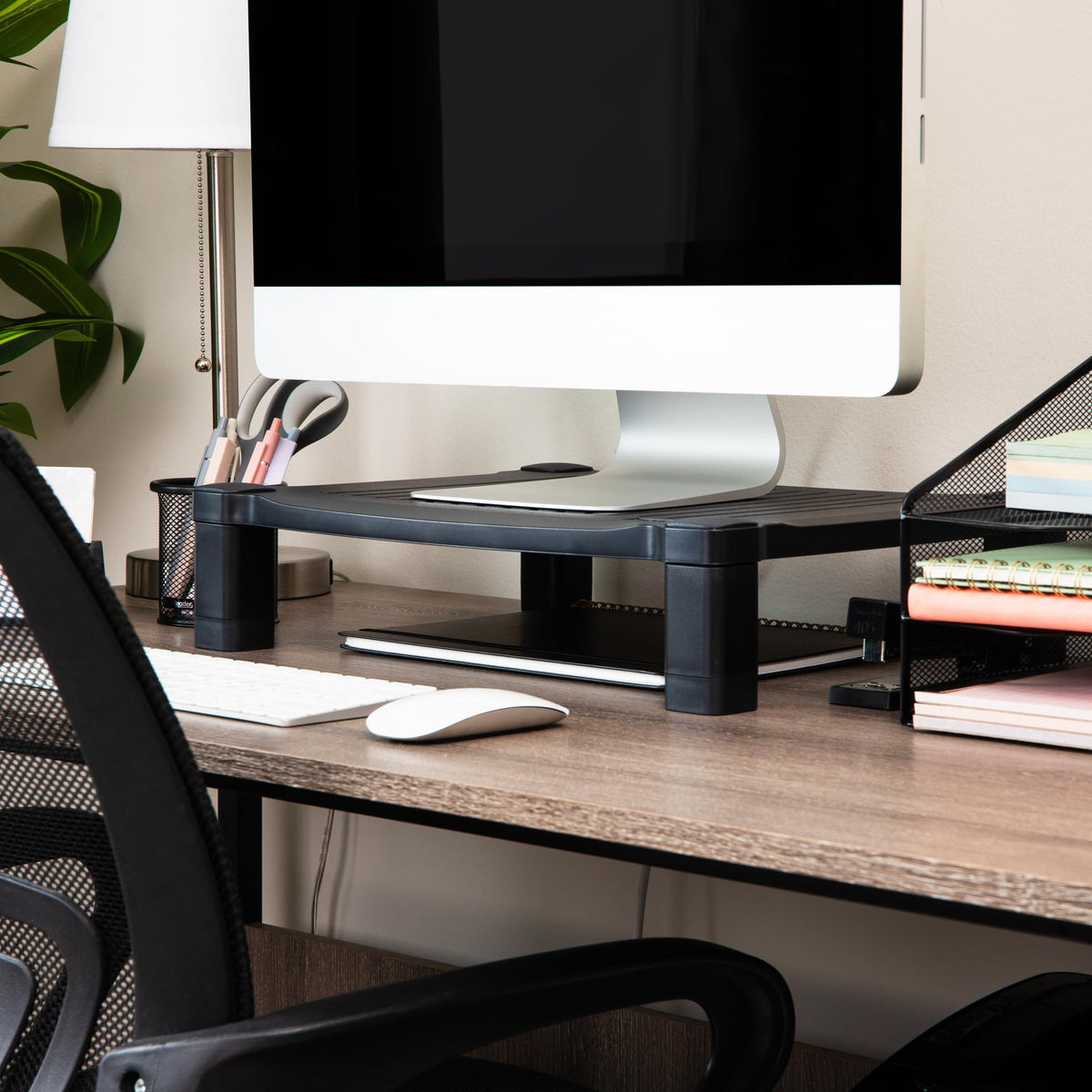 Mind Reader Monitor Stand, Height Adjustable, Desktop Organizer, Laptop Riser, Office, 17.25"L x