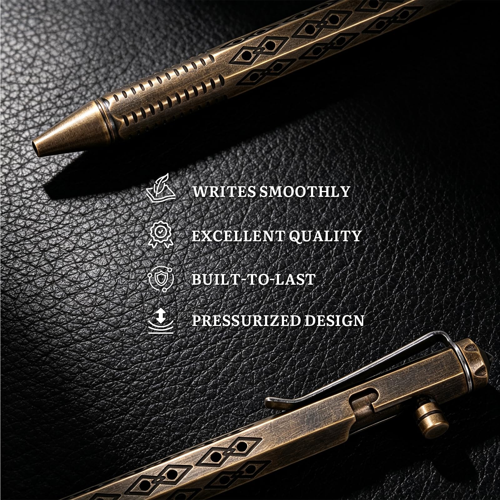 SMOOTHERPRO Solid Brass Bolt Action Pen Compatible with Pilot G2 Refill