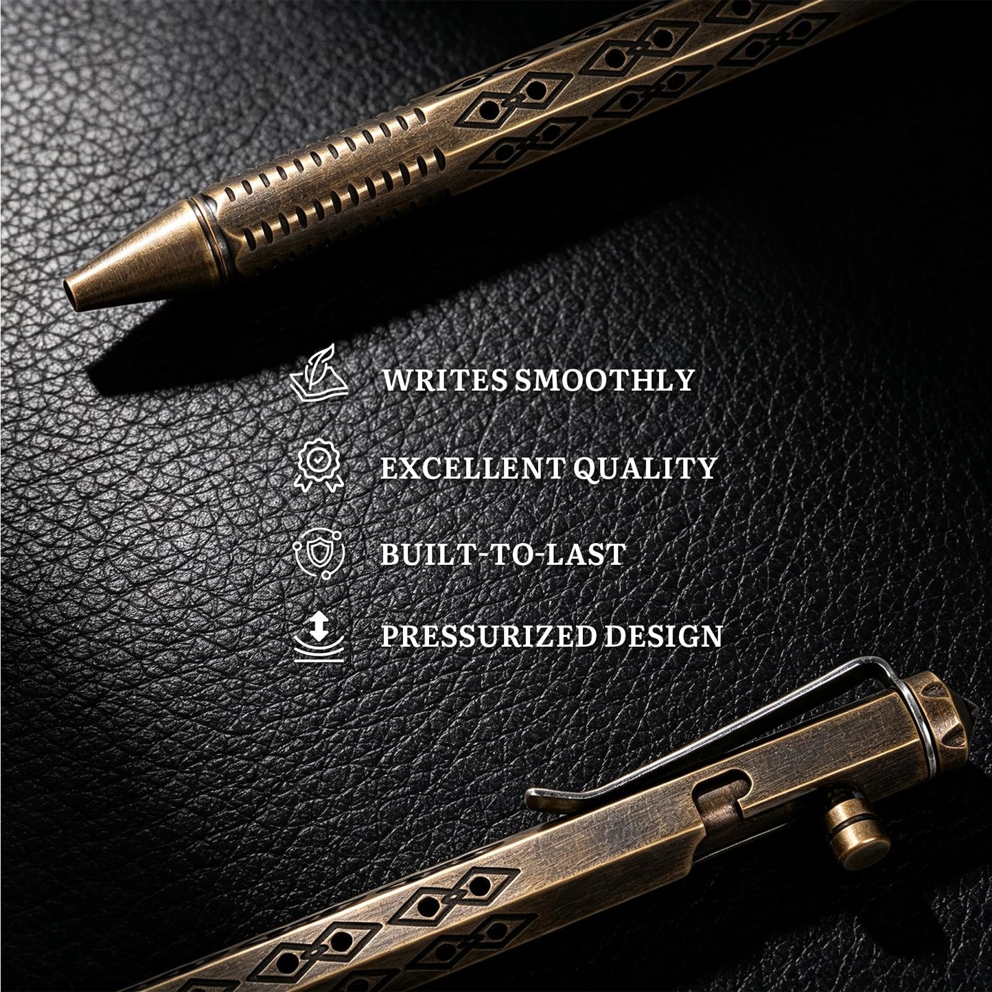 SMOOTHERPRO Solid Brass Bolt Action Pen Compatible with Pilot G2 Refill