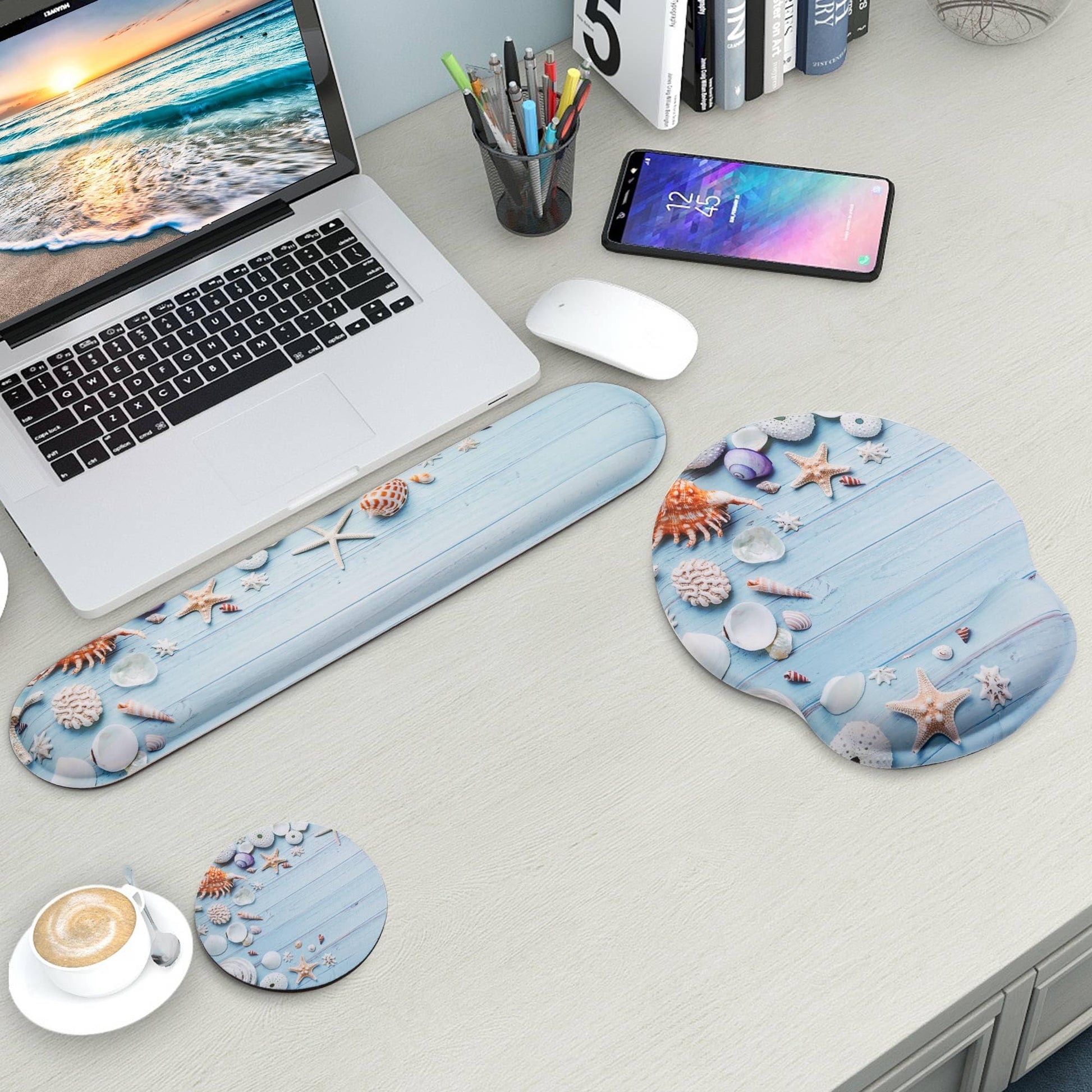 Wiabsi Mouse Pad and Keyboard Wrist Rest Support,Ergonomic Mouse Pad Set