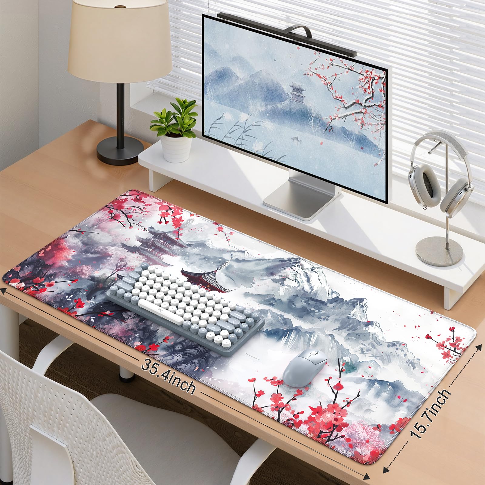 iCasso Desk Protector Mat Large Japanese Mouse Pad,Sakura