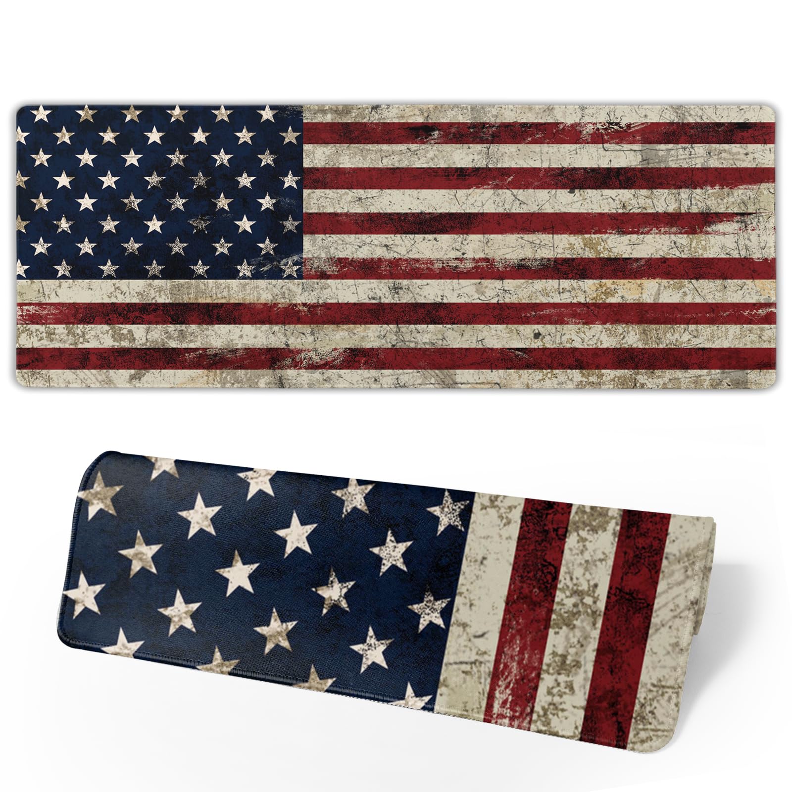 American Flag Mouse Pad Extended Large 31.5x11.8 in USA Flag Desk Mat Independence Day Large