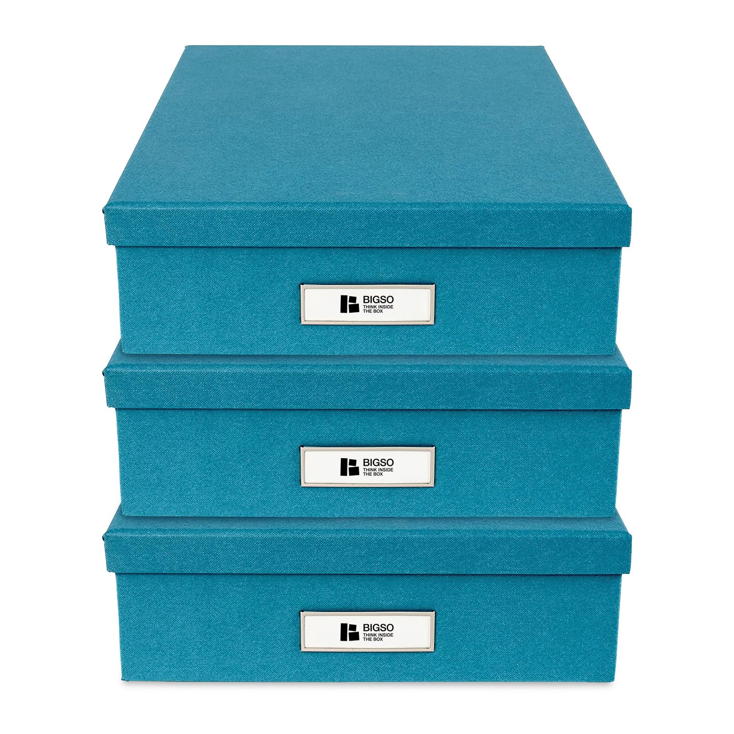 Bigso Oskar Fiberboard Label Frame Document Letter Box - File Organizer Box for Important Paperwork