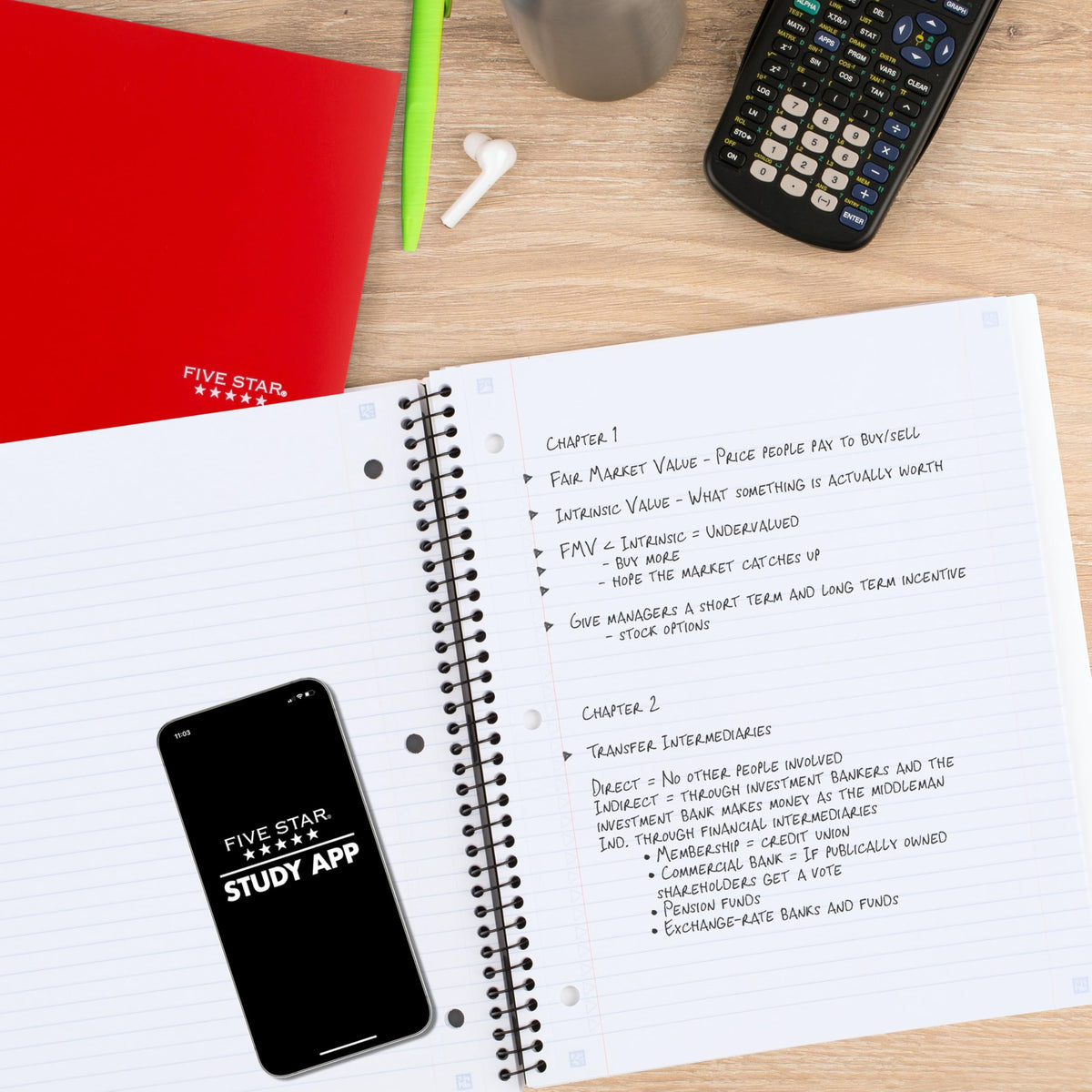 Five Star Advance Spiral Notebook + Study App, 1 Subject, College Ruled Paper, 8-1/2" x 11", 100