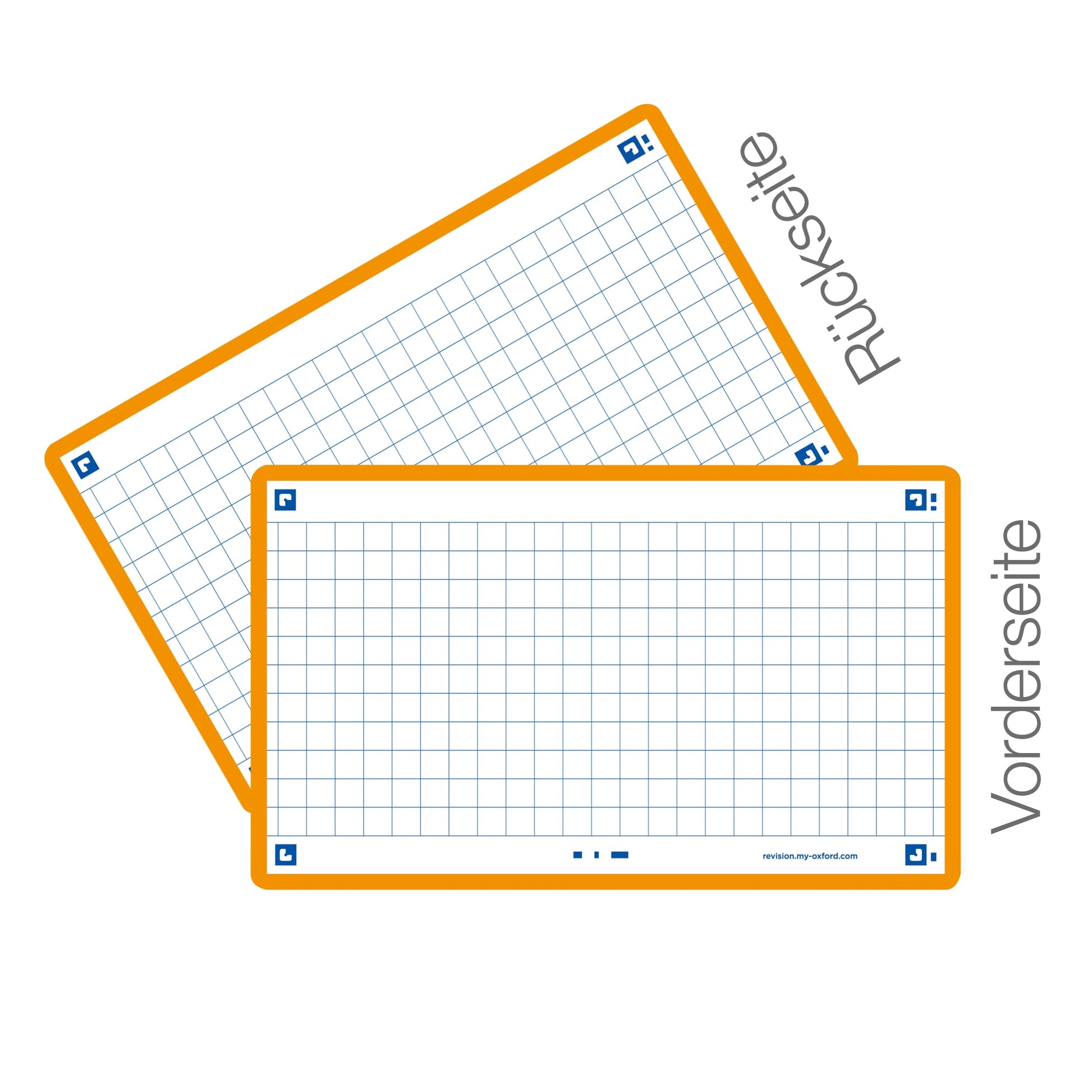 Flash Cards by Oxford, Squared with Orange Frame, Pack of 80 Cards, 7.5x12.5cm Size 400133870