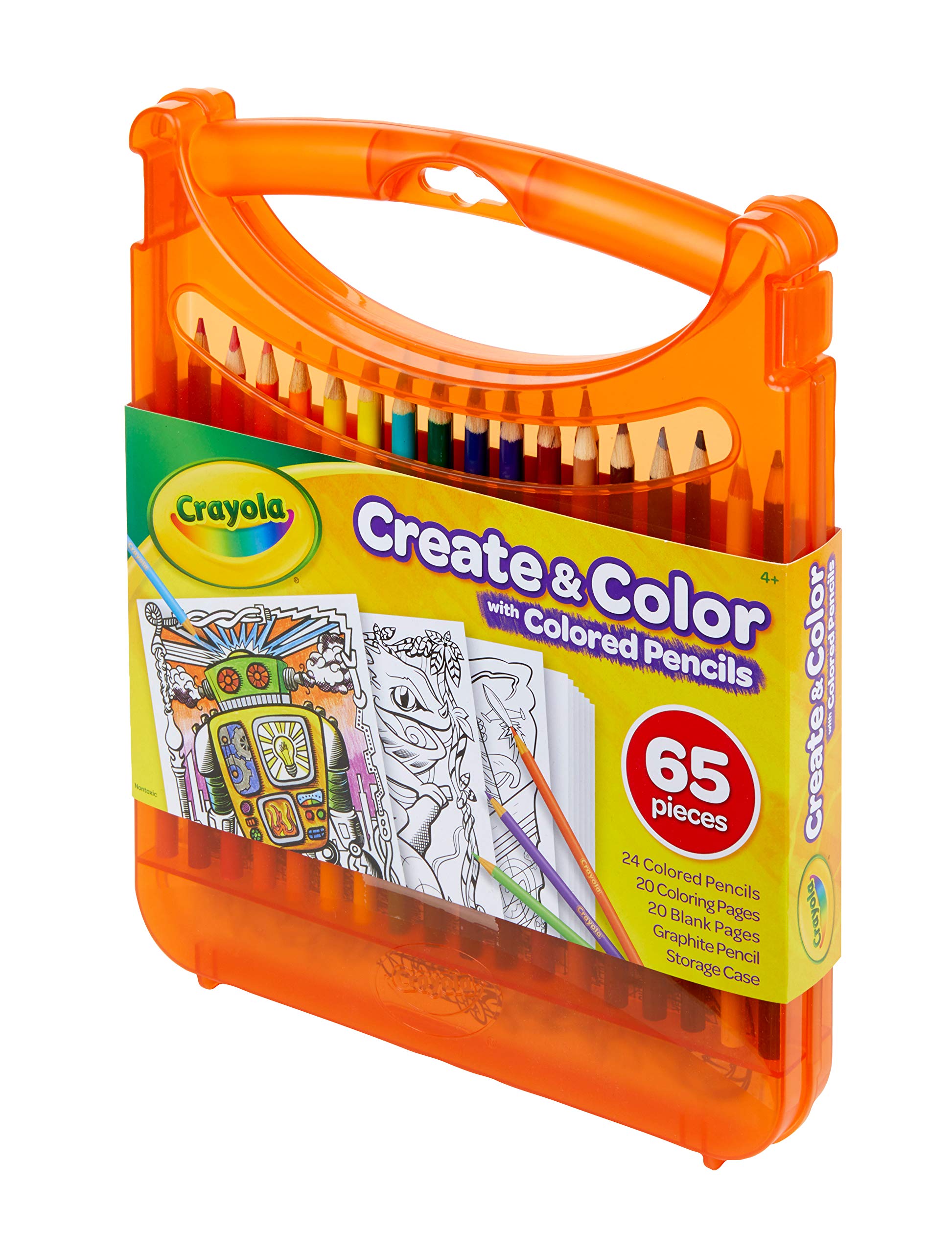 Crayola Colored Pencils Coloring Art Case with Coloring Pages, Gift For Kids, Ages 4, 5, 6, 7, 8