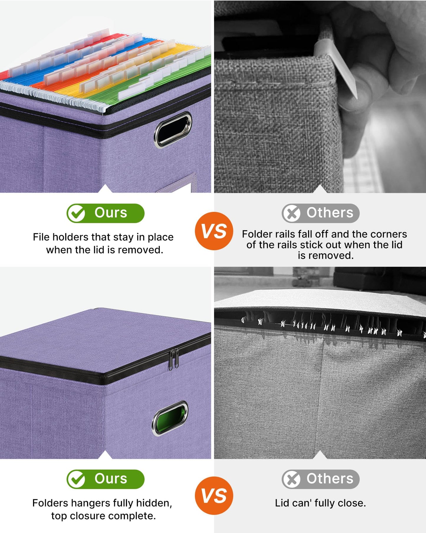 Oterri File Box Small 1-Pack Mesh Pockets Hanging Organizer for Letter-Size