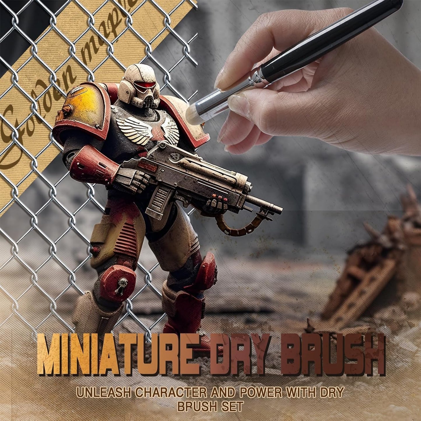 Golden Maple Miniature Paint Brushes Drybrush-10pcs Micro Detail Paint Brush Set, Small Fine Detail