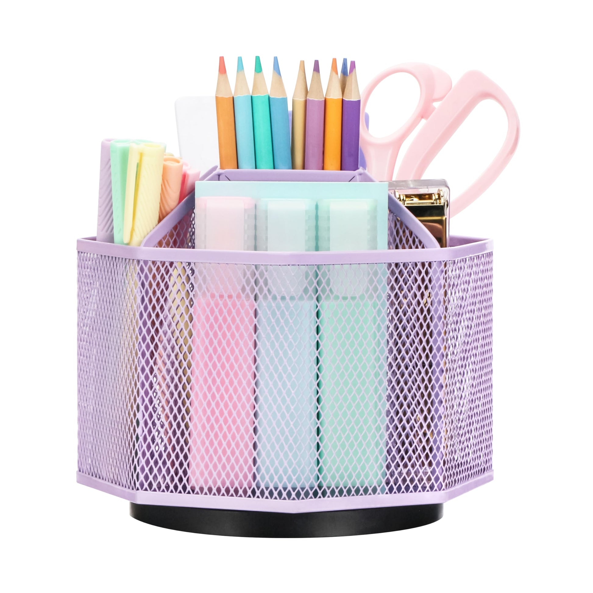 Exerz Desk Organizer 360 Rotating Pen Holder Storage Caddy Light Purple