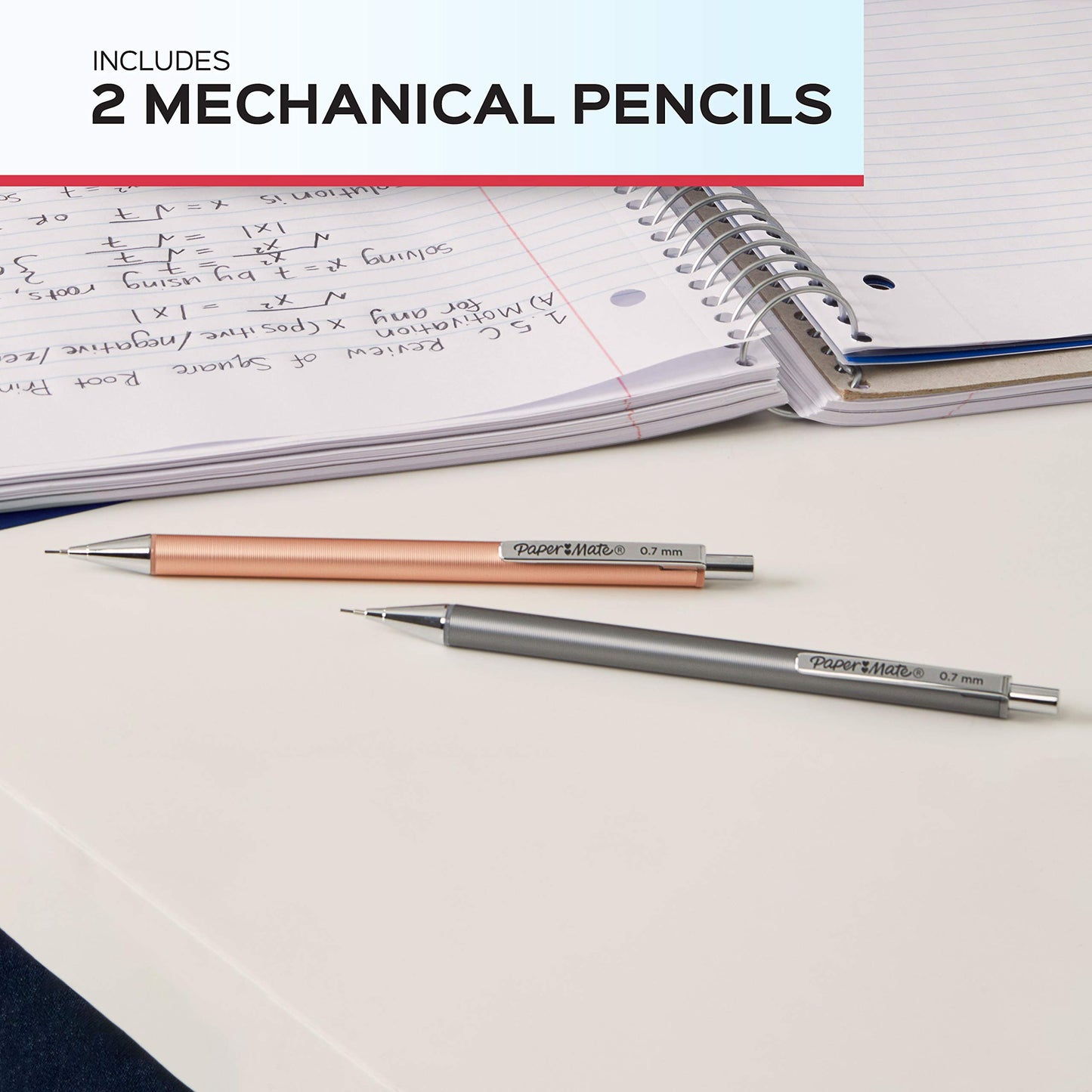 Paper Mate Advanced Mechanical Pencils, Premium Metal Barrels, Black and Gun Metal Gray, 0.5 mm #2