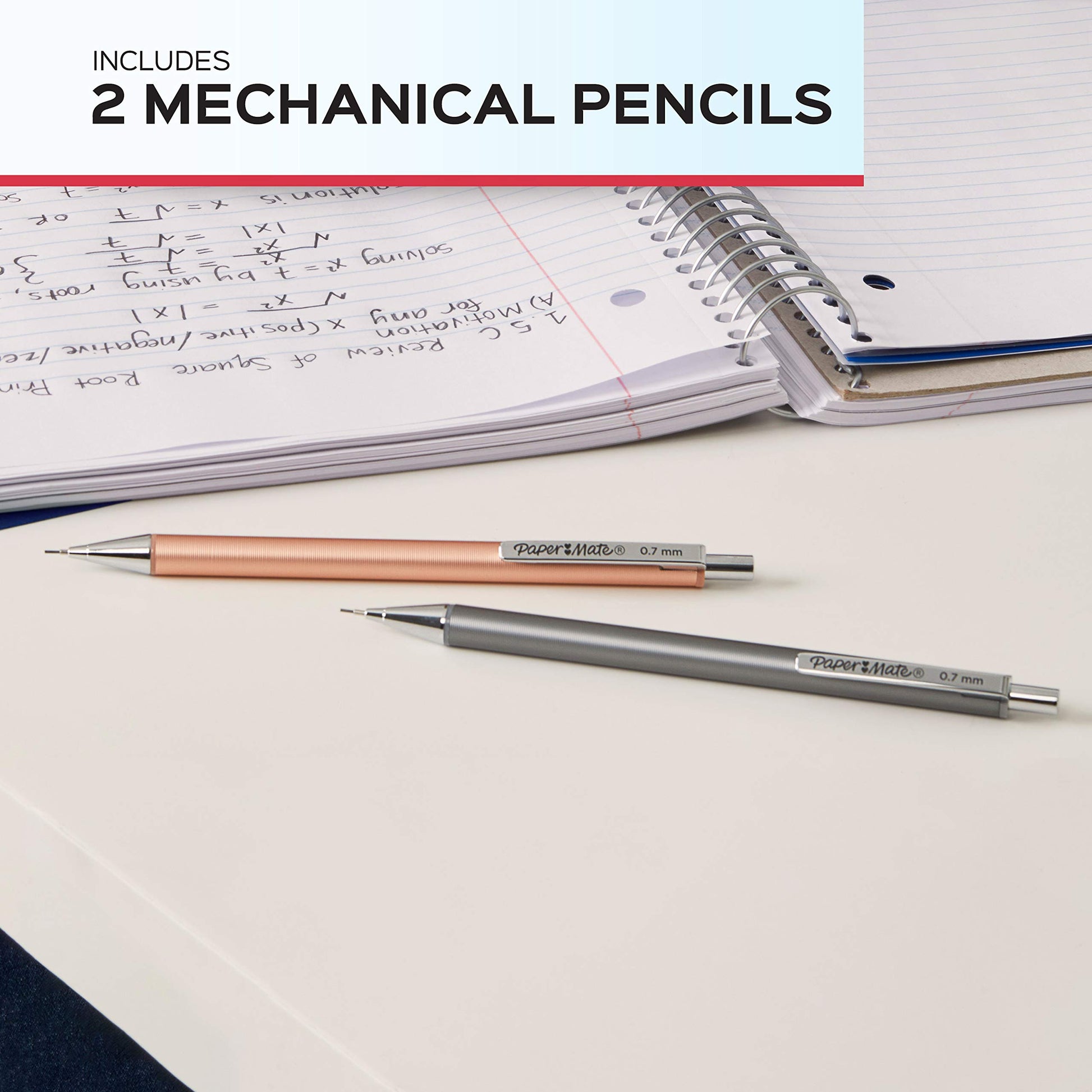 Paper Mate Advanced Mechanical Pencils, Premium Metal Barrels, Black and Gun Metal Gray, 0.5 mm #2