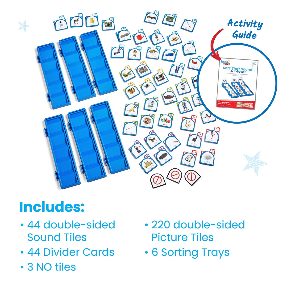 hand2mind Sort that Sound Activity Set, Phonemic Awareness, Ages 3+