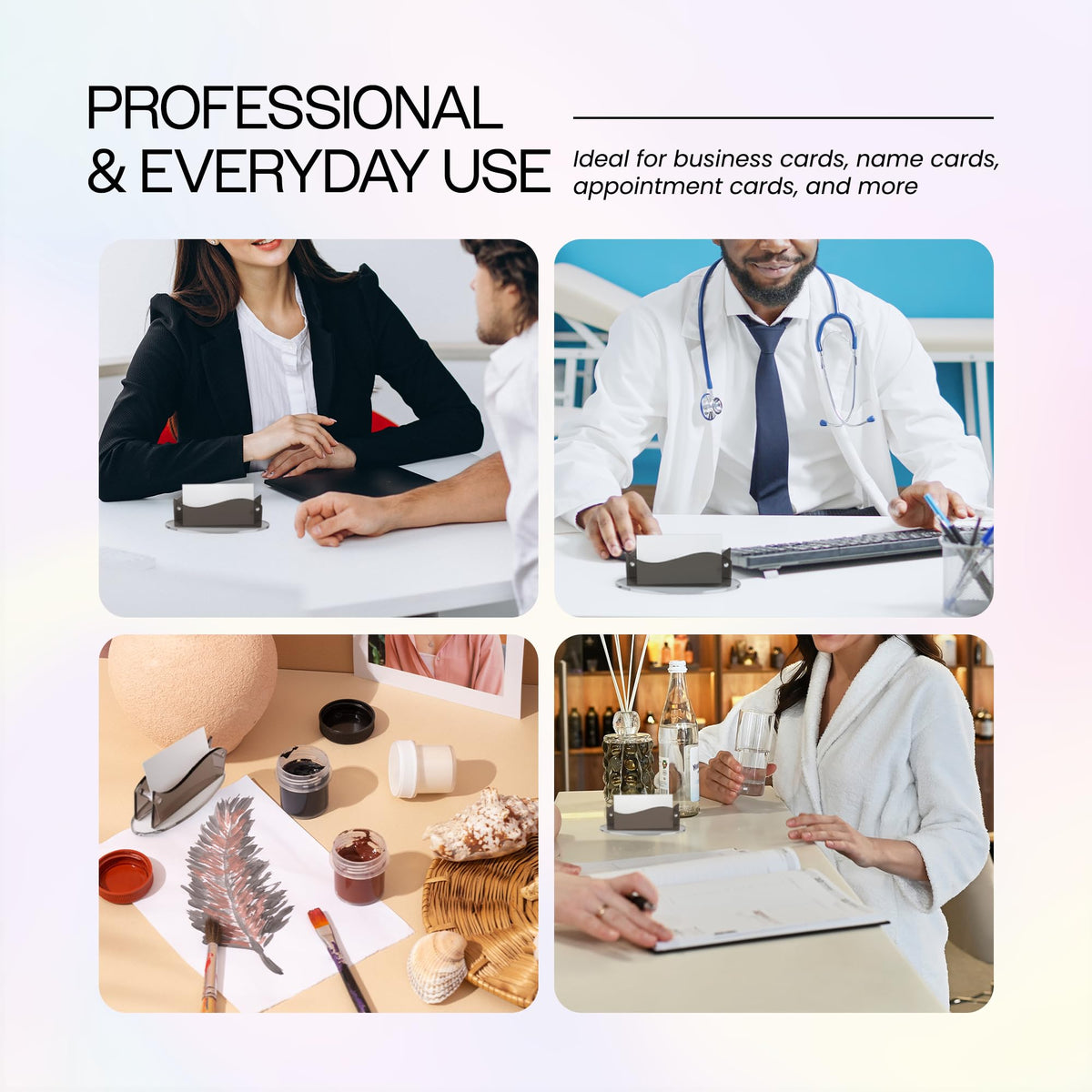 Beauticom Modern Style Business Card Holder Organizer Stand Display for Offices, Receptionist