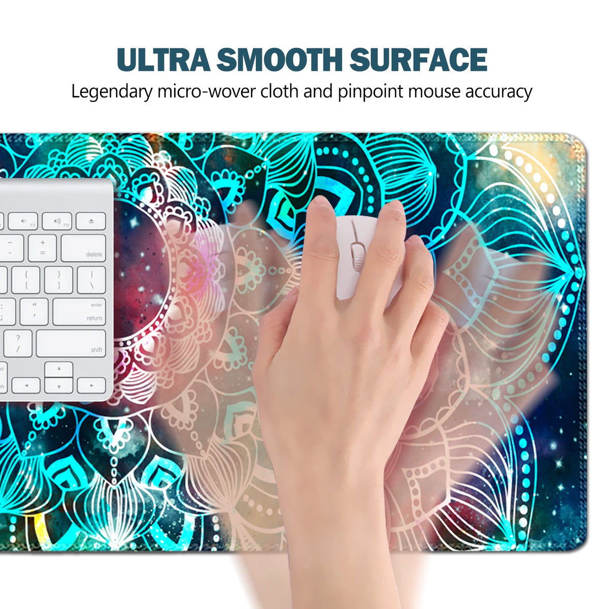 AIMSA Large Gaming Mouse Pad Extended Mouse Pad with Stitched Edge, Keyboard Mouse Mat Non-Slip