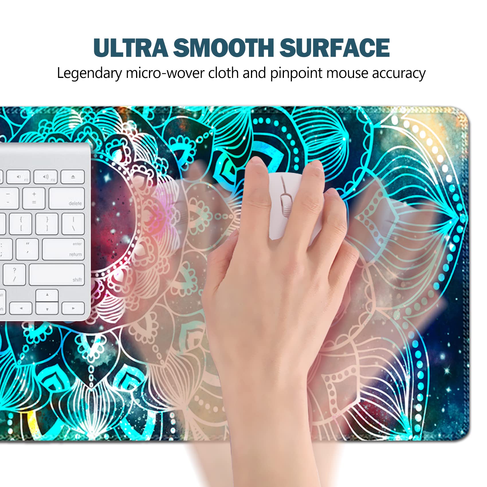 AIMSA Large Gaming Mouse Pad Extended Mouse Pad with Stitched Edge, Keyboard Mouse Mat Non-Slip