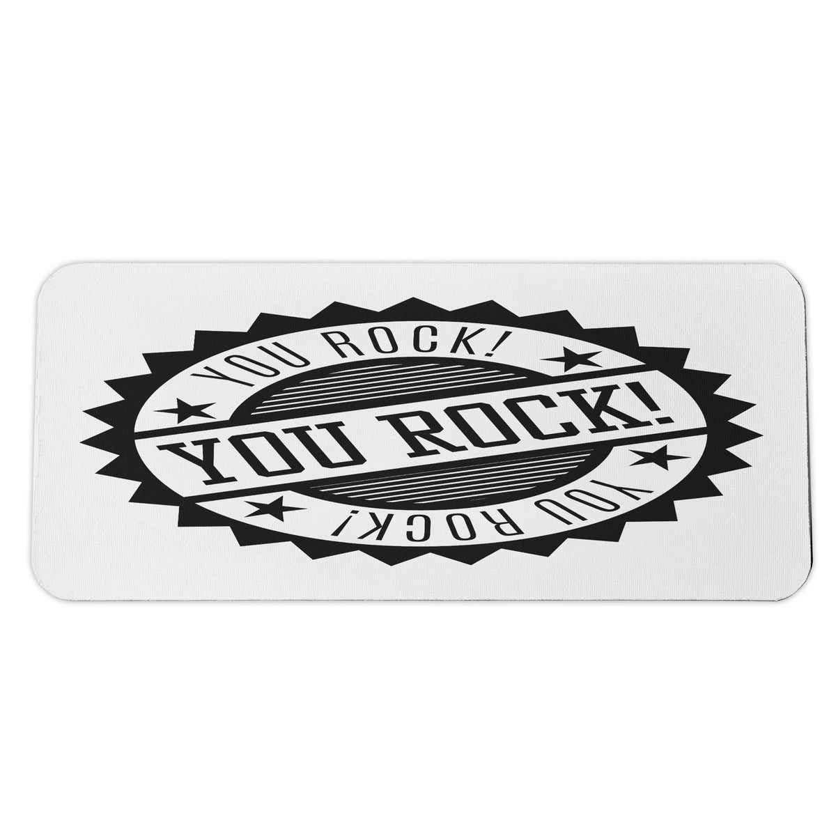 Ambesonne You Rock Computer Mouse Pad, Stamp Look Monochrome Simplistic Star Ornament Ruffled Edges