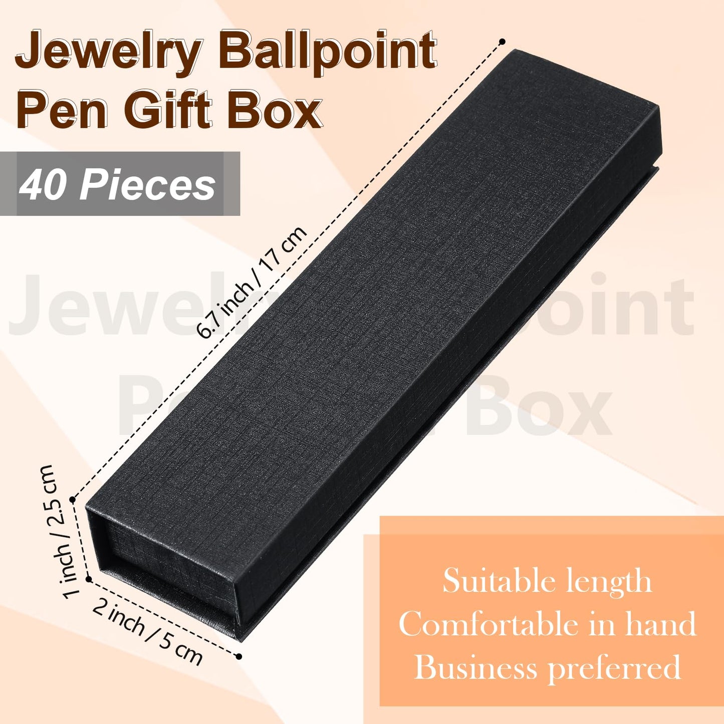 Gersoniel 40 Pcs Pen Gift Box Empty Black Cardboard Pen Case with Cushion