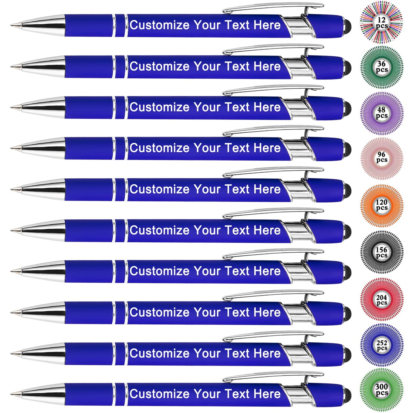 Qingxily Up to 300 Pcs Custom Pens Bulk Personalized Pens with Free Engraving Customized Stylus