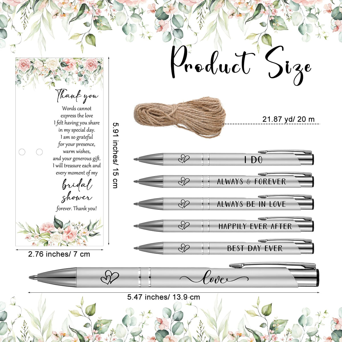 Chiisong 50 Sets Bridal Shower Favors for Guests, Floral