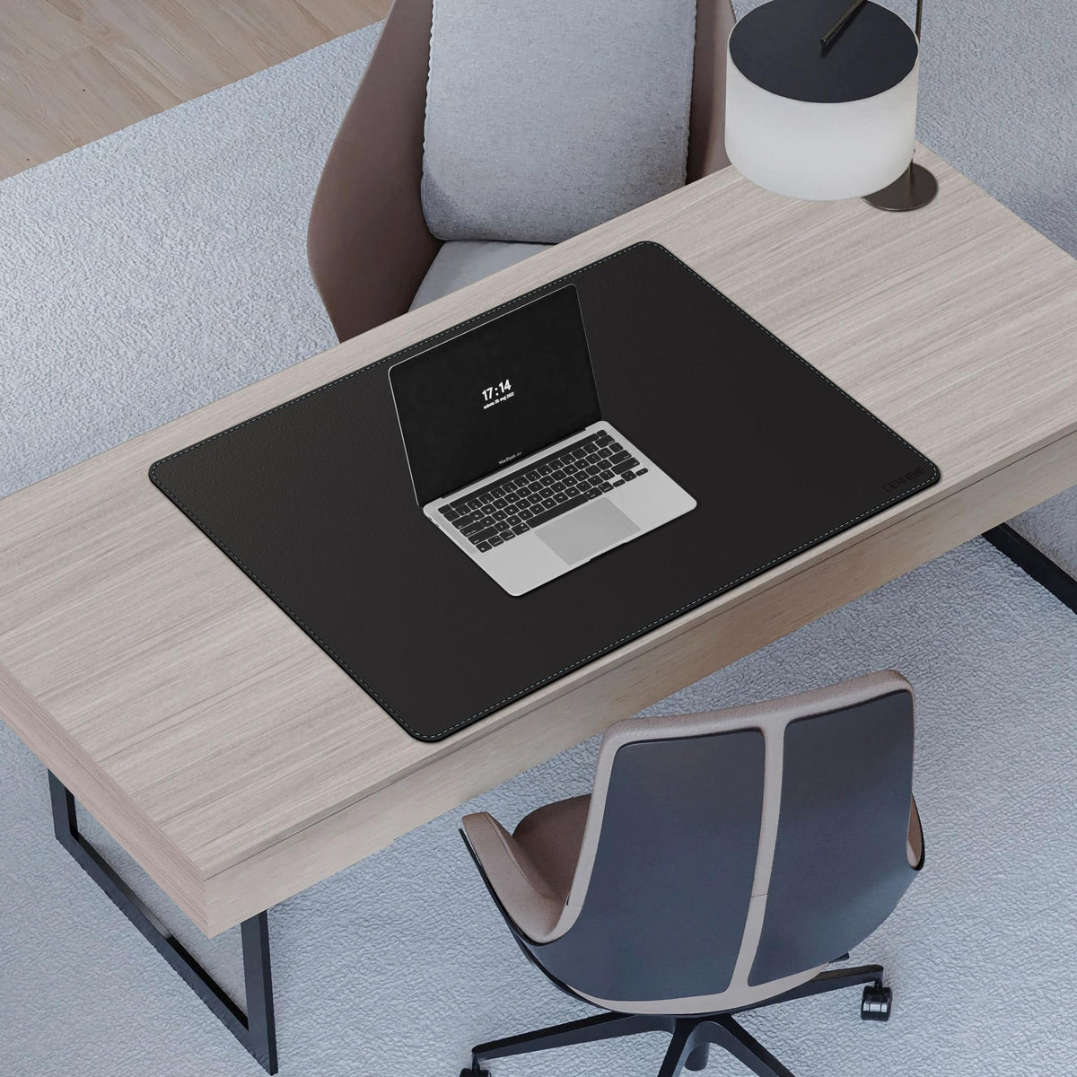 CENNBIE Leather Desk Mat - 31.4" x 19.6" Computer Desk Pad (Black)