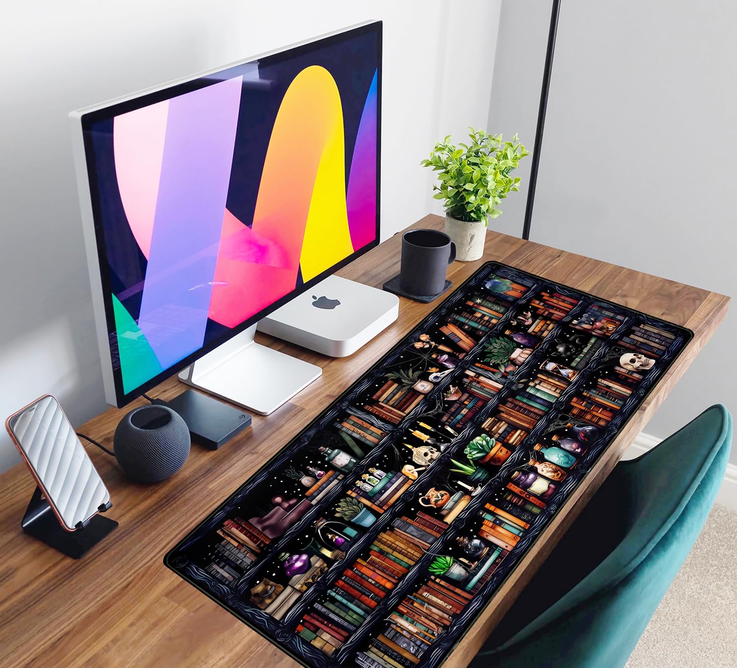 Desk Mat Forest Library Book Mouse Pad Big Desk Pad XXL Extended Gaming Large Mouse Pad for Desk
