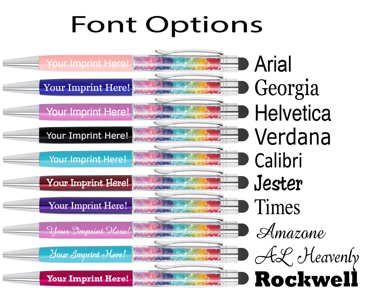 ExpressDesigns™ - Personalized Crystal Prism Pens with Stylus - Metal Gem Pen - Custom Metallic