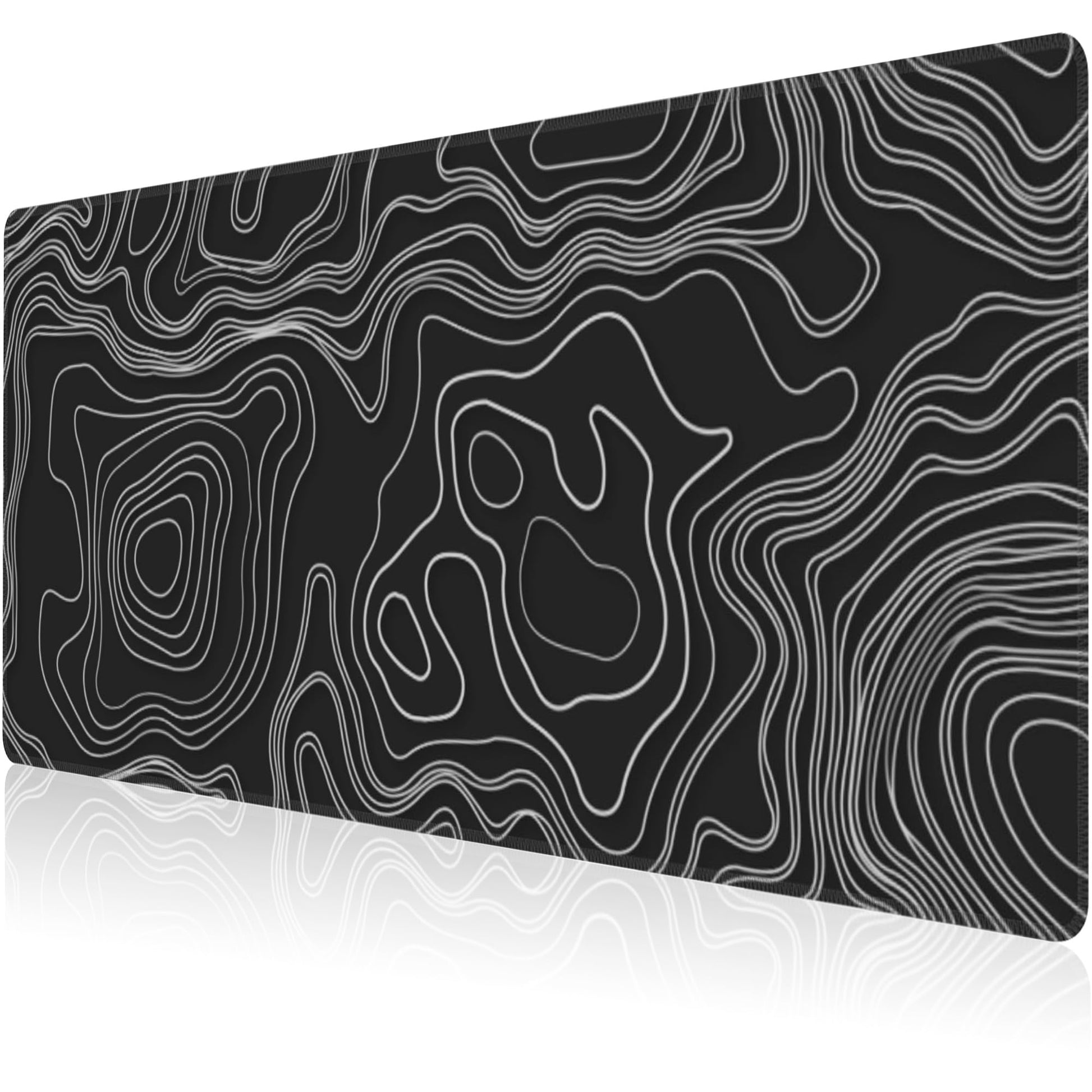 Mouse Pad, Large Mountain Topographic Terrain Map Desk Mat, Extended Non-Slip Gaming Keyboard
