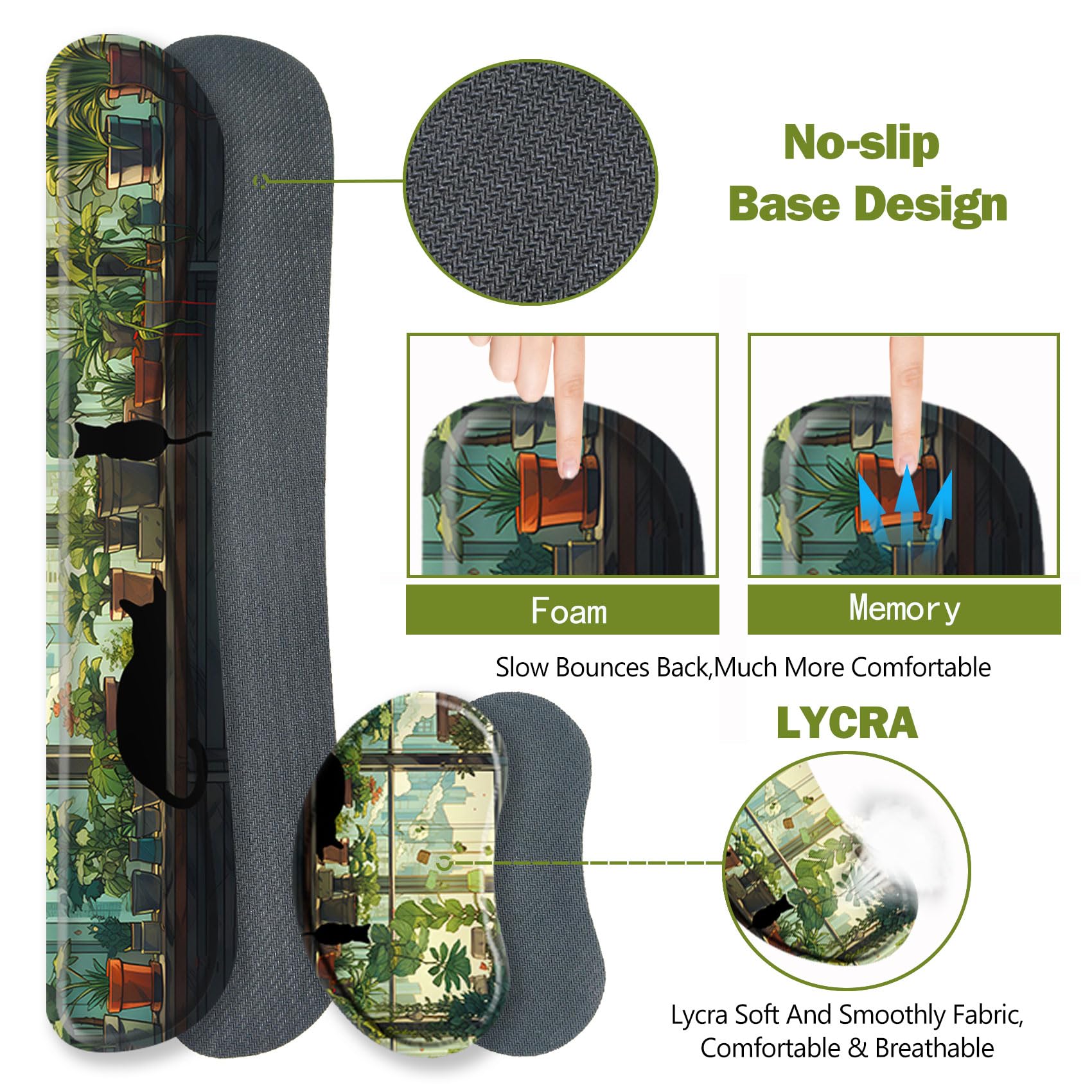 ToLuLu Extended Gaming Mouse Pad, Memory Foam Keyboard Mouse Wrist Rest Set