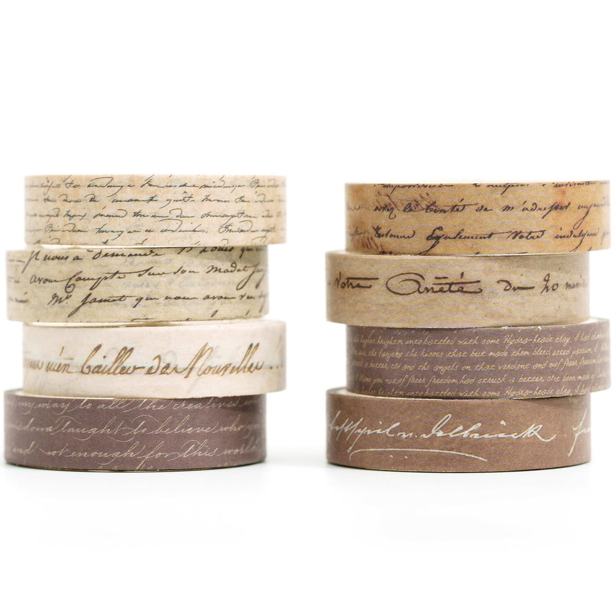 YUBX Vintage Washi Tape Set 8 Rolls Thin Retro Decorative Antique Patterns Masking Tapes for Arts
