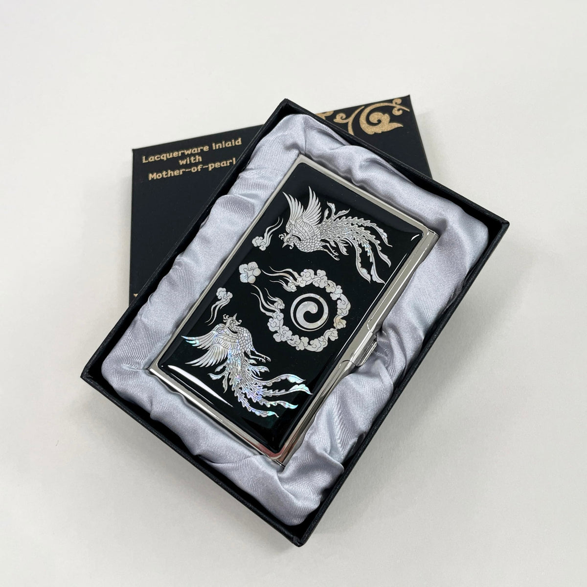 Nacreh Mother of Pearl Business Card Case Credit Id Name Holder Travel Wallet Art Painting Design