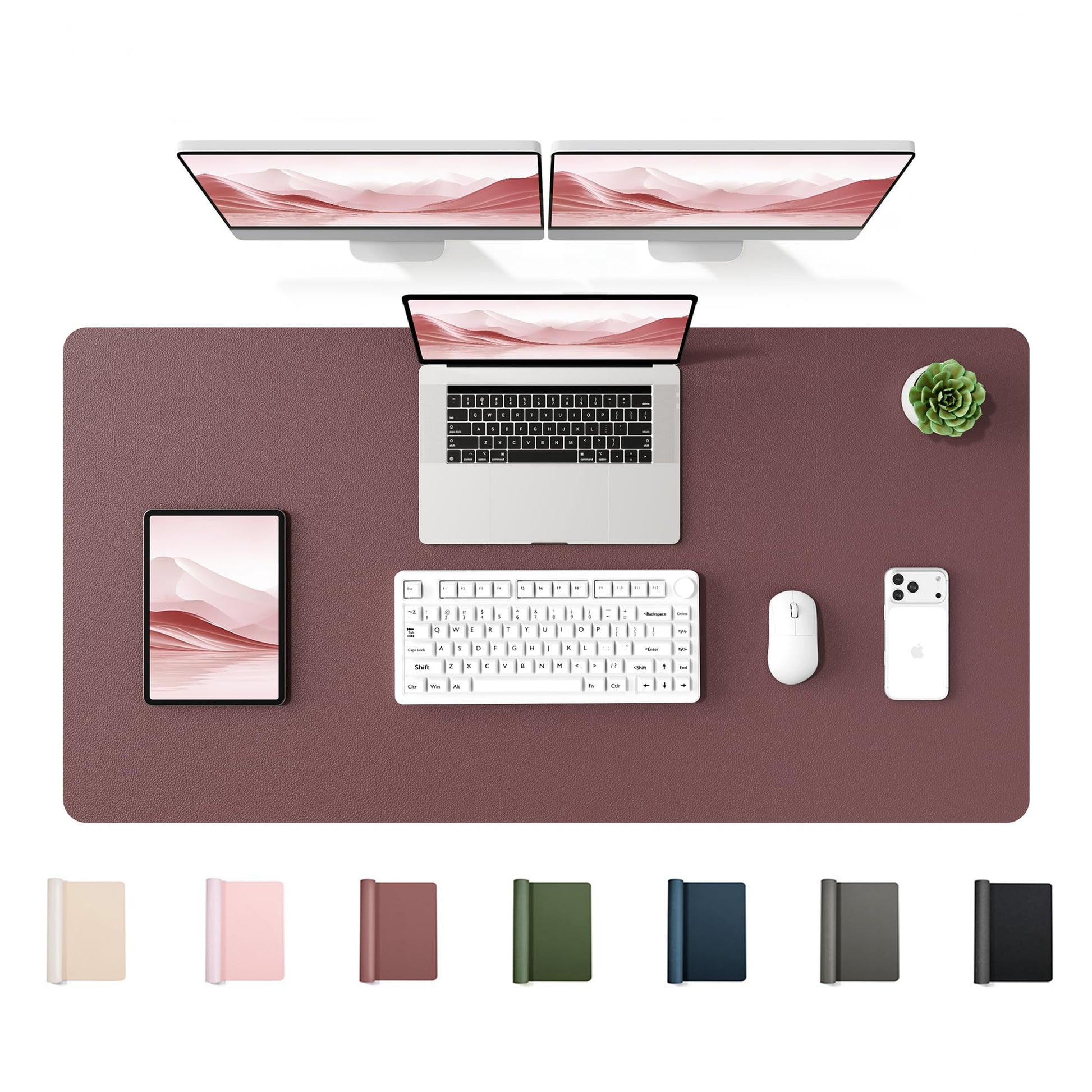 YSAGi 47.2" x 24" Large PU Leather Desk Mat for Keyboard and Mouse - Waterproof Non-Slip Desk Pad