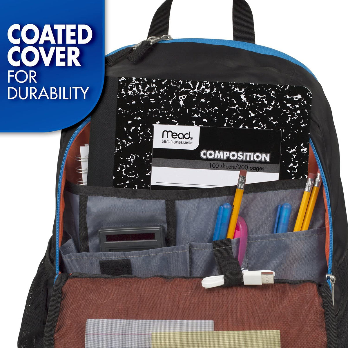 Mead Composition Notebook, 3 Pack, College Ruled Paper, 7-1/2" x 9-3/4", 100 Sheets per Comp Book