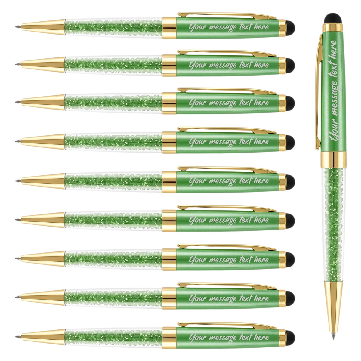 Ancolo Engraved Pens with Stylus Tip - with Your Name or message 10pcs/pack