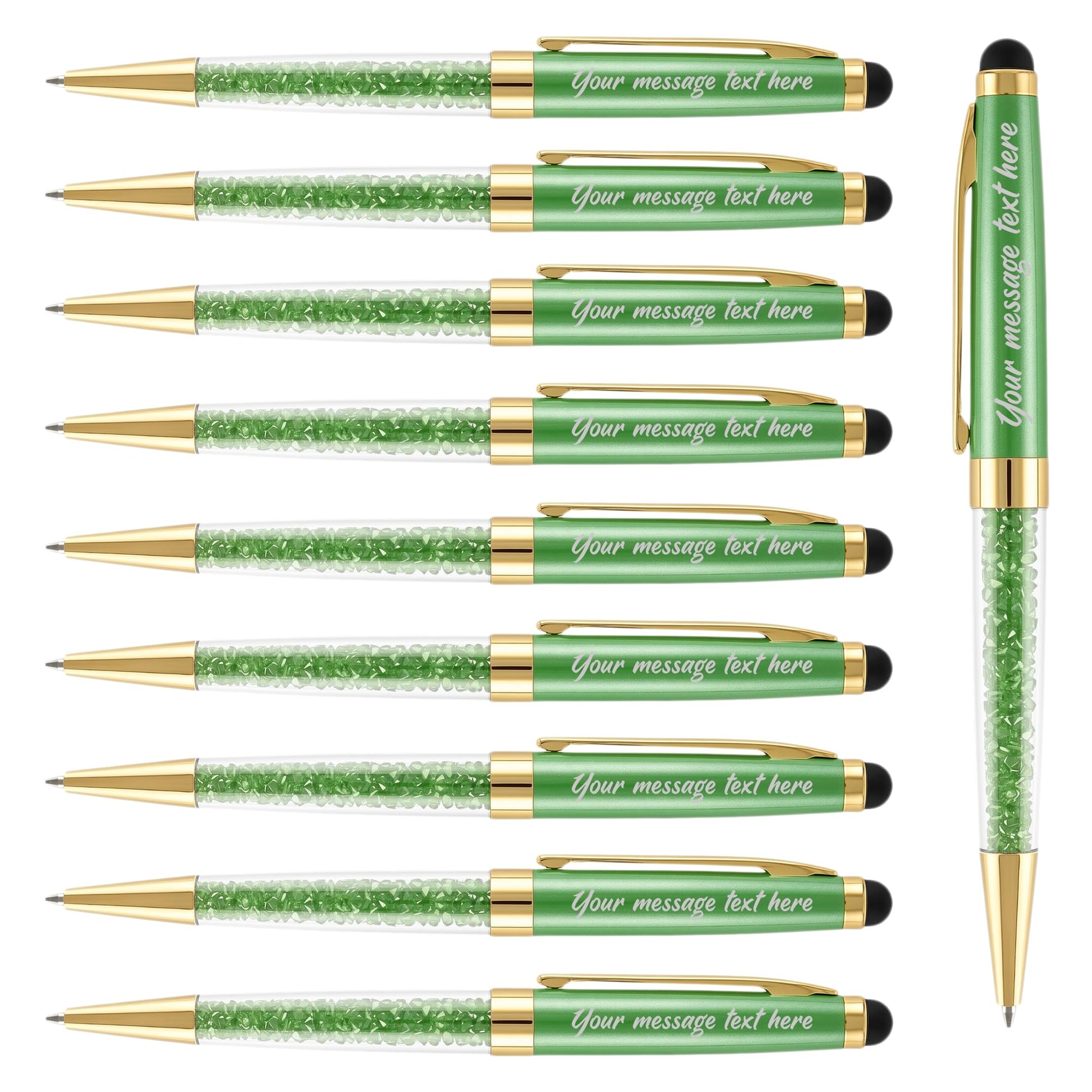 Ancolo Engraved Pens with Stylus Tip - with Your Name or message 10pcs/pack