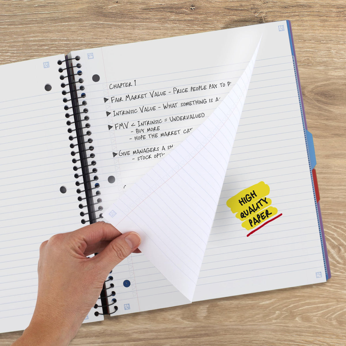 Five Star Advance Spiral Notebook + Study App, 3 Subject, College Ruled Paper, 8-1/2" x 11", 150