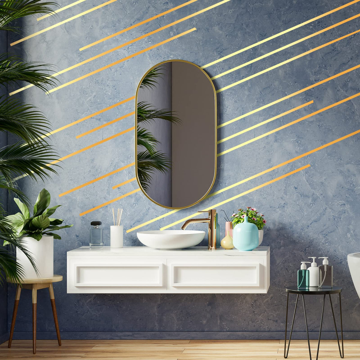 Zonon Gold Washi Tape for Wall Decor Self Adhesive 5/10/15mm