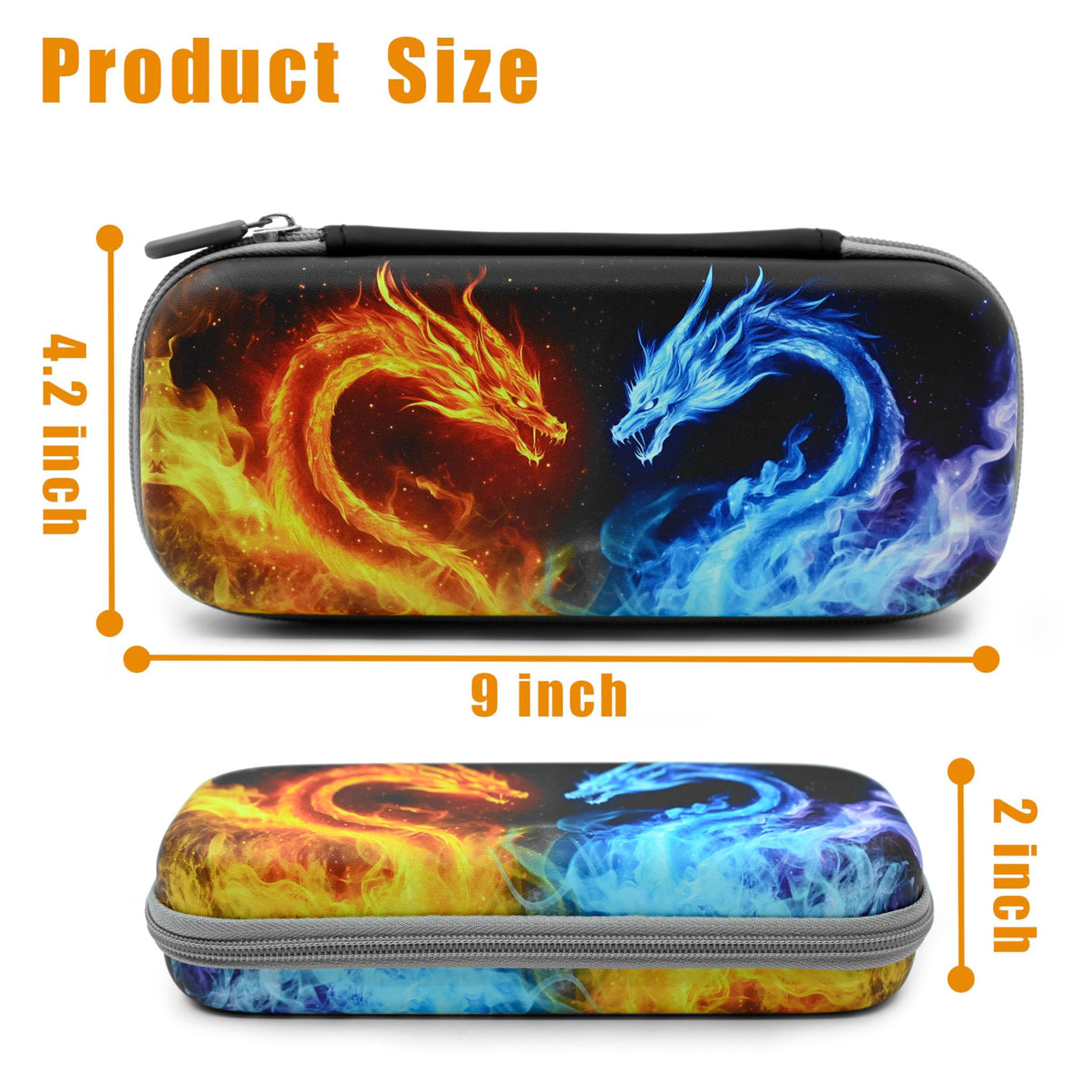 WtallasiSei Dragon Pencil Case Zip Pencil Box Multi Pouch Holder Desk Organizer For Boys Girls