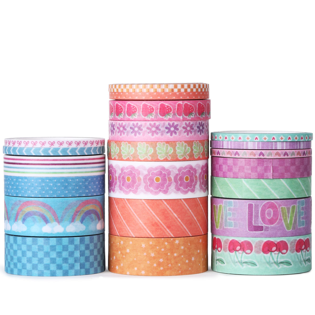 Mr. Pen- Washi Tape Set, 21 Rolls, Assorted Sizes, Pastel Bliss