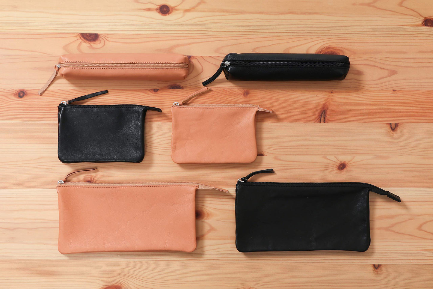 Clairefontaine - Ref 410002C - Cuir' Small Flat Pencil Case With 2 Compartments - 13 x 9cm, Made