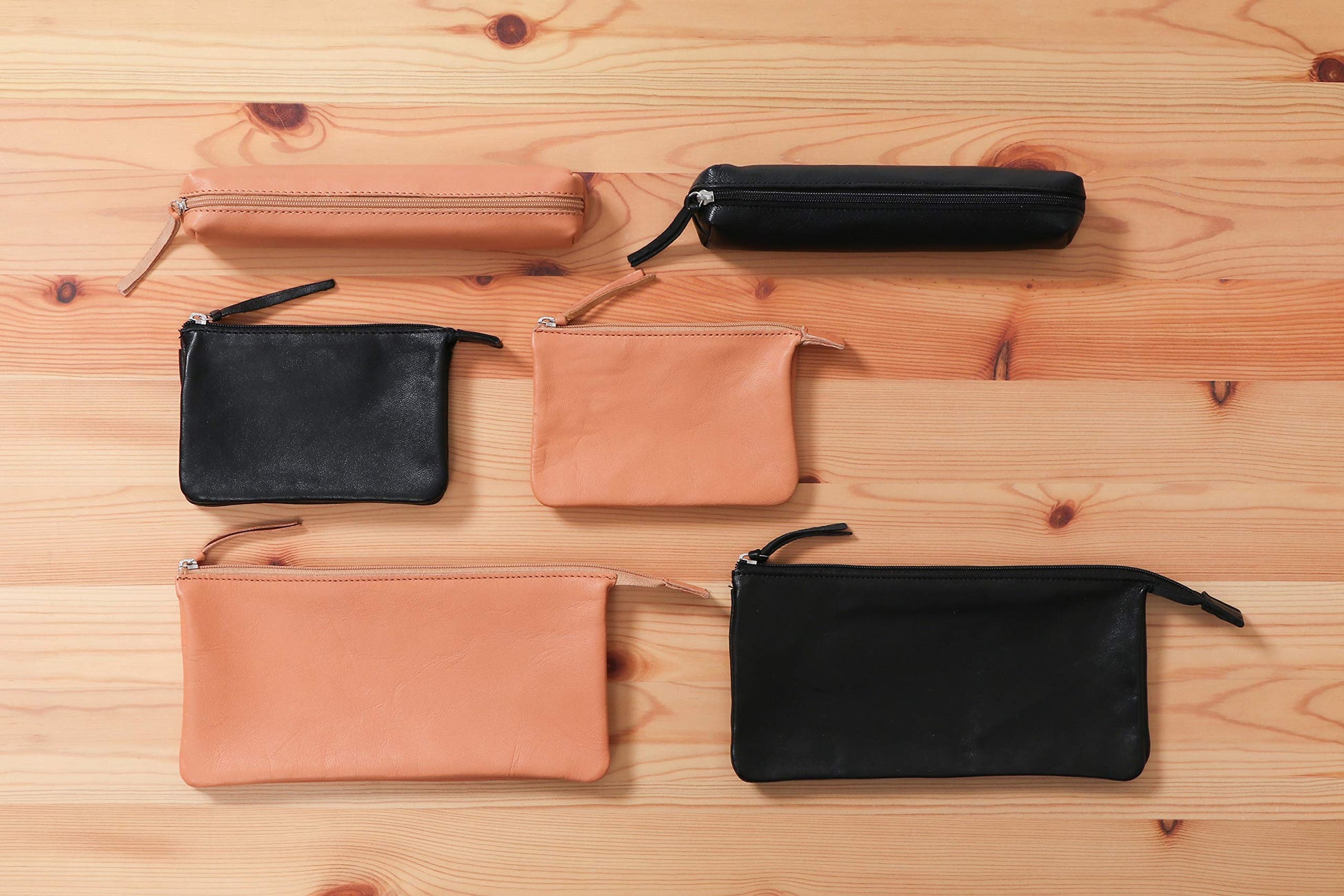 Clairefontaine - Ref 410002C - Cuir' Small Flat Pencil Case With 2 Compartments - 13 x 9cm, Made
